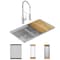 Elkay 18 Ga Workstation SS 31-1/2" x 18-1/2" x 9" Equal Dbl Bwl Undermt Sink and Faucet Kit w/ Aqua Divide ECTRUA31169TFCW - alternate 4